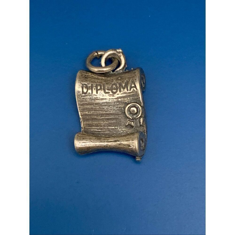 .925 School Diploma Sterling Silver Jewelry Charm #degree #graduation